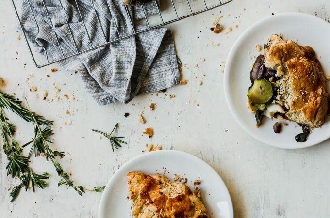 This savory galette with zucchini, mushrooms, and bok choy is full of fall flavor, gluten free, and the perfect appetizer for the cozy fall season!